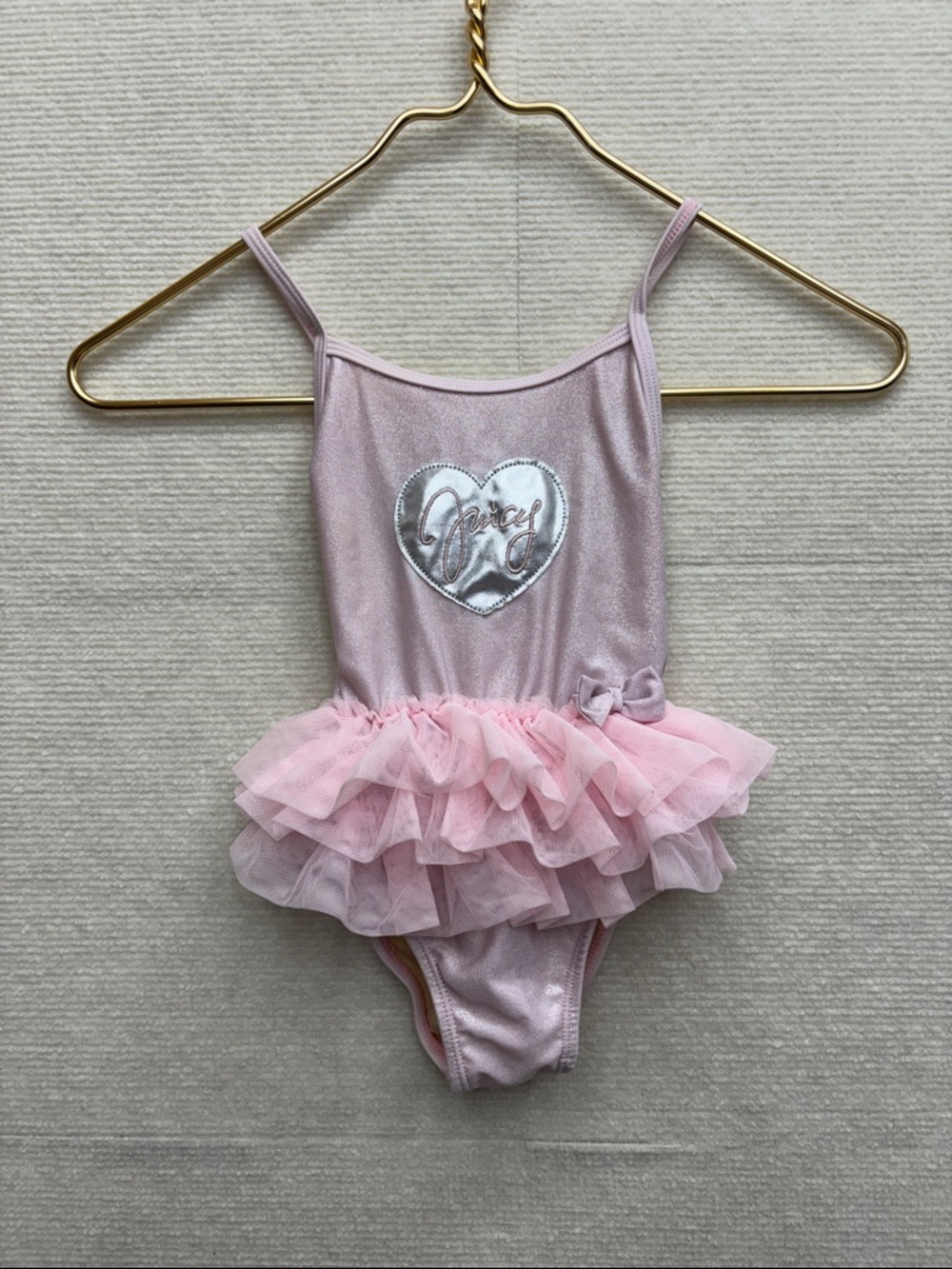 Juicy Couture | 4T Sparkly Pink Tutu One-Piece with Silver Heart